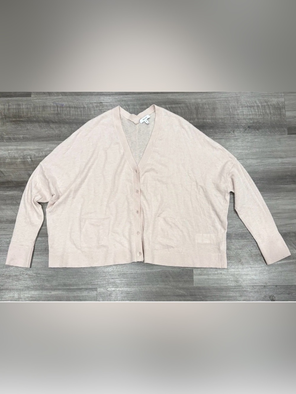 REISS Aisling Alpaca Wool Blend Cardigan Women’s M Blush Pink Oversized Knit